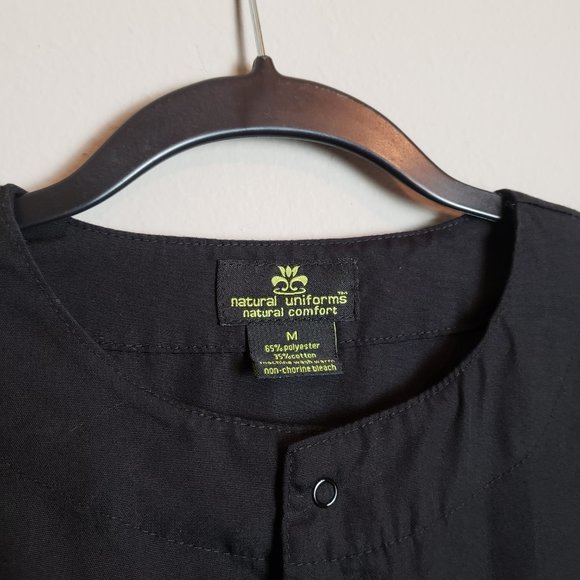 Natural Uniforms Black Snap Button Down Scrub Jacket Coat Medium - Picture 4 of 6